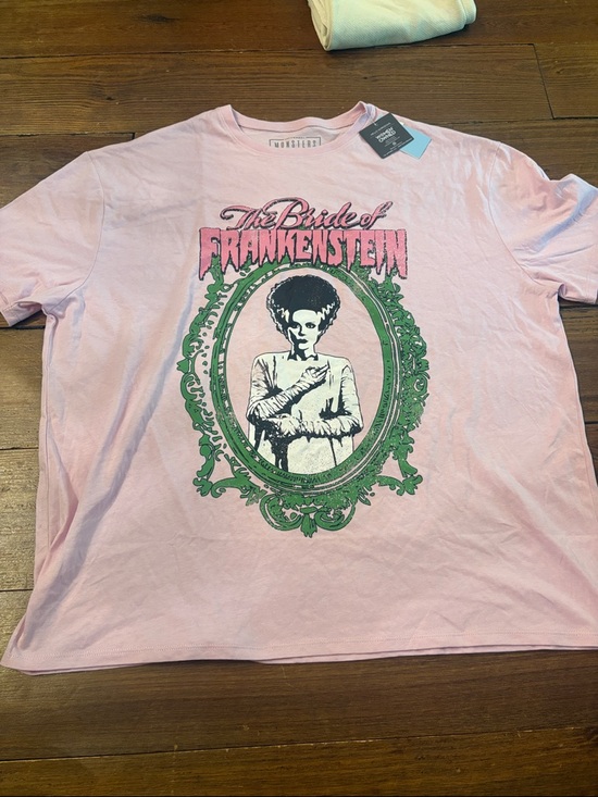 Grayson Threads Tops - Grayson Threads Pink Bride of Frankenstein Graphic Tee with Green Frame